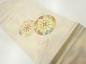 源氏車に花模様織出し名古屋帯